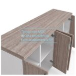 Móveis para Escritório Armário Baixo Gold 04 Portas Credenza - 1,60x0,75x0,46m - Fresno / Branco - 71023
