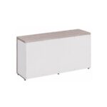 Móveis para Escritório Armário Baixo Gold 04 Portas Credenza - 1,60x0,75x0,46m - Fresno / Branco - 71023