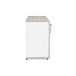 Móveis para Escritório Armário Baixo Gold 04 Portas Credenza - 1,60x0,75x0,46m - Fresno / Branco - 71023