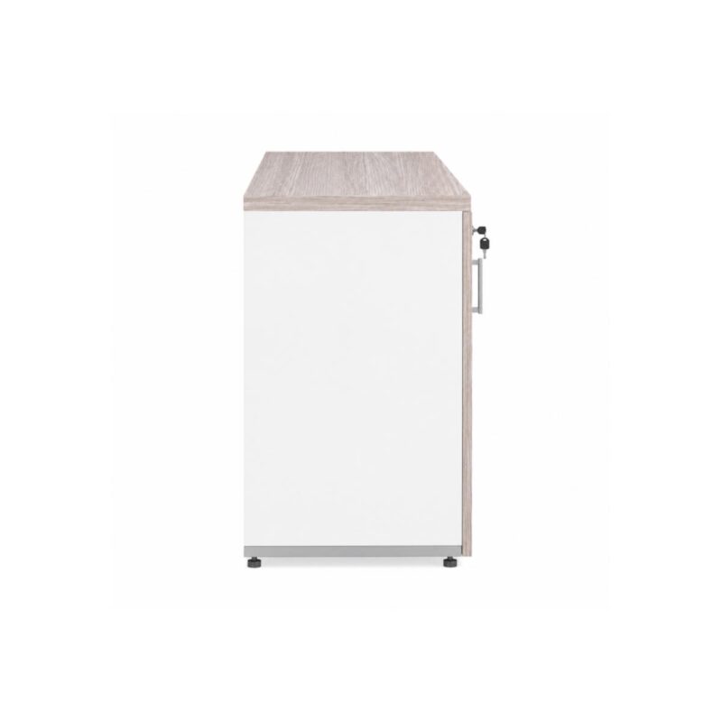 Móveis para Escritório Armário Baixo Gold 04 Portas Credenza - 1,60x0,75x0,46m - Fresno / Branco - 71023