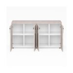 Móveis para Escritório Armário Baixo Gold 04 Portas Credenza - 1,60x0,75x0,46m - Fresno / Branco - 71023