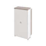 Móveis para Escritório Armário Alto Fechado Escritório com 02 Portas – 1,60×0,80×0,46m – Fresno / Branco - 71020