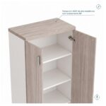 Móveis para Escritório Armário Alto Fechado Escritório com 02 Portas – 1,60×0,80×0,46m – Fresno / Branco - 71020