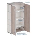 Móveis para Escritório Armário Alto Fechado Escritório com 02 Portas – 1,60×0,80×0,46m – Fresno / Branco - 71020