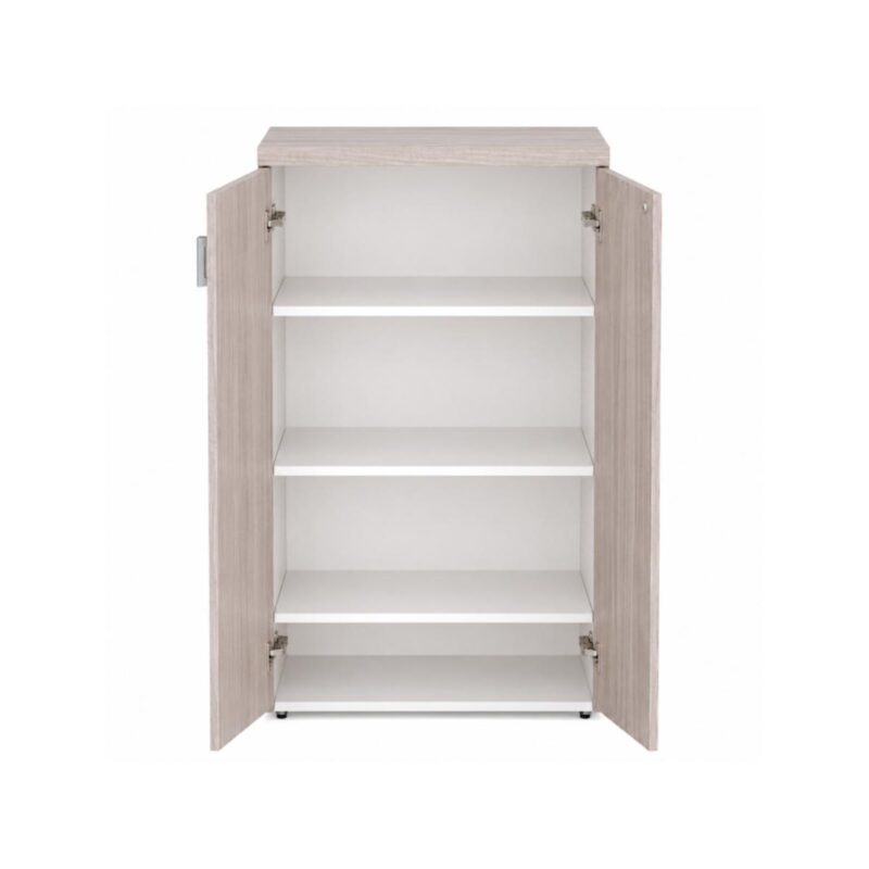 Móveis para Escritório Armário Alto Fechado Escritório com 02 Portas – 1,60×0,80×0,46m – Fresno / Branco - 71020