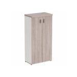 Móveis para Escritório Armário Alto Fechado Escritório com 02 Portas – 1,60×0,80×0,46m – Fresno / Branco - 71020