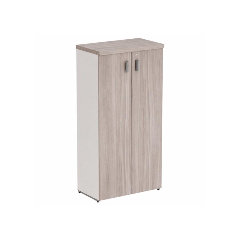 Móveis para Escritório Armário Alto Fechado Escritório com 02 Portas – 1,60×0,80×0,46m – Fresno / Branco - 71020