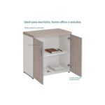 Móveis para Escritório Armário Baixo Escritório com 02 Portas - 0,80x0,0,46m - Fresno / Branco - 71024