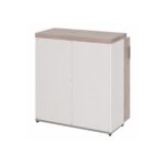Móveis para Escritório Armário Baixo Escritório com 02 Portas - 0,80x0,0,46m - Fresno / Branco - 71024