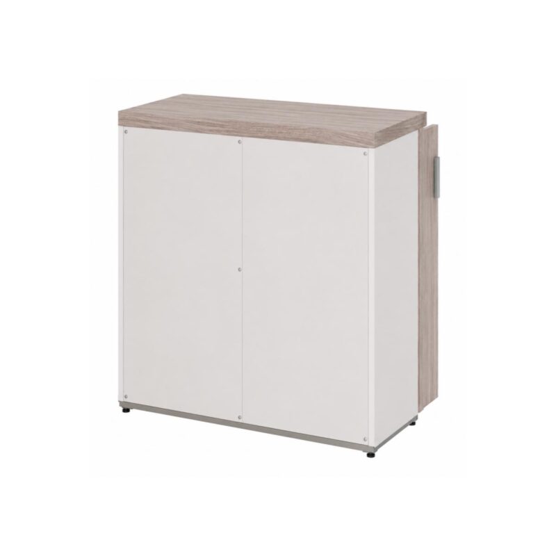 Móveis para Escritório Armário Baixo Escritório com 02 Portas - 0,80x0,0,46m - Fresno / Branco - 71024