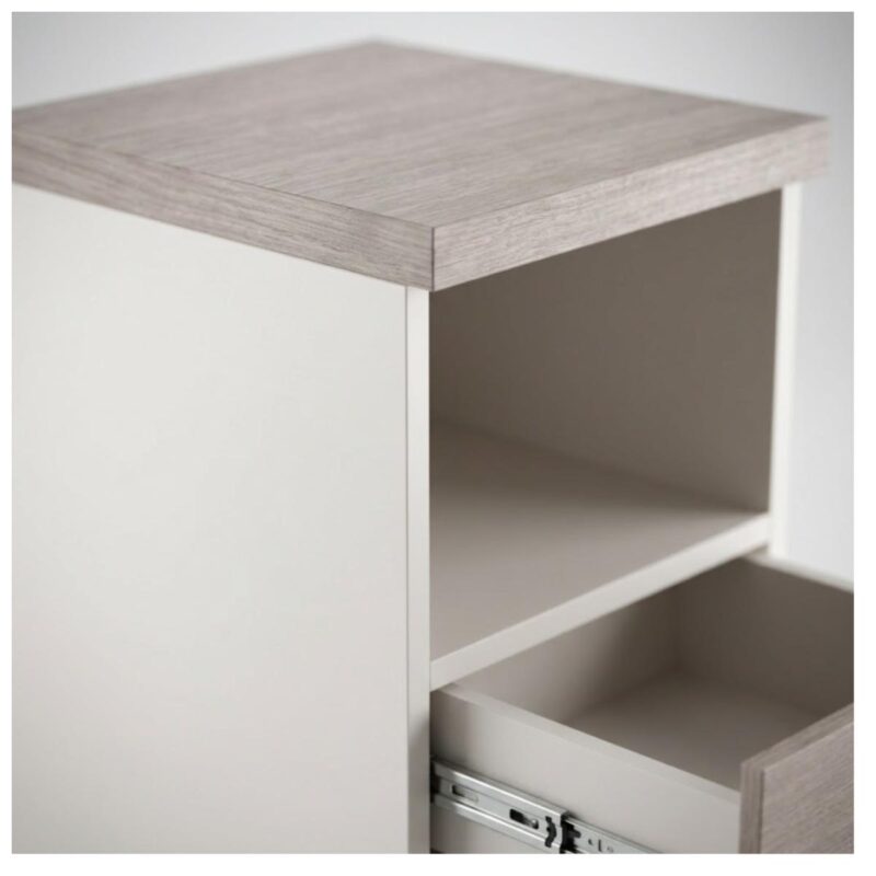 Móveis para Escritório Arquivo 04 Gavetas Pasta Suspensa com Nicho - 1,62x0,46x0,46m - Fresno / Branco - 71025