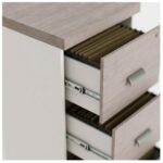 Móveis para Escritório Arquivo 04 Gavetas Pasta Suspensa com Nicho - 1,62x0,46x0,46m - Fresno / Branco - 71025