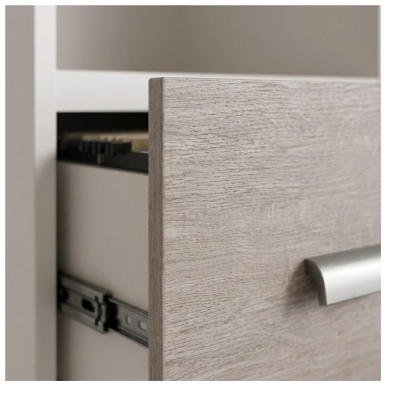 Móveis para Escritório Arquivo 04 Gavetas Pasta Suspensa com Nicho - 1,62x0,46x0,46m - Fresno / Branco - 71025