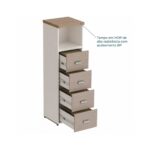 Móveis para Escritório Arquivo 04 Gavetas Pasta Suspensa com Nicho - 1,62x0,46x0,46m - Fresno / Branco - 71025