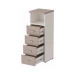 Móveis para Escritório Arquivo 04 Gavetas Pasta Suspensa com Nicho - 1,62x0,46x0,46m - Fresno / Branco - 71025