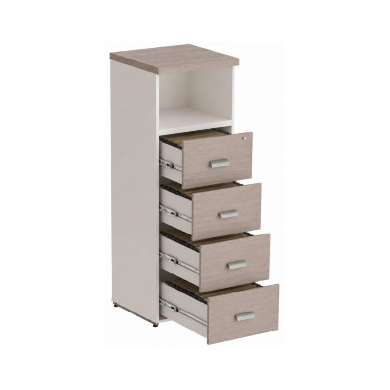 Móveis para Escritório Arquivo 04 Gavetas Pasta Suspensa com Nicho - 1,62x0,46x0,46m - Fresno / Branco - 71025 Móveis para Escritório Arquivo 04 Gavetas Pasta Suspensa com Nicho - 1,62x0,46x0,46m - Fresno / Branco - 71025