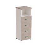 Móveis para Escritório Arquivo 04 Gavetas Pasta Suspensa com Nicho - 1,62x0,46x0,46m - Fresno / Branco - 71025