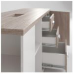 Móveis para Escritório Mesa Diretoria para Escritório 2,10x1,60m com Balcão Lado Direito -  Fresno /Branco - 71101