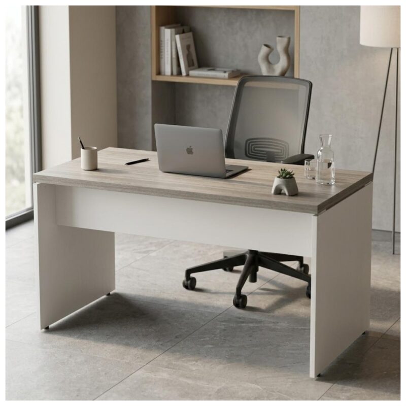 Móveis para Escritório Mesa para Escritório 1,20x0,60m - C/ Gavetas - Fresno / Branco - 71107