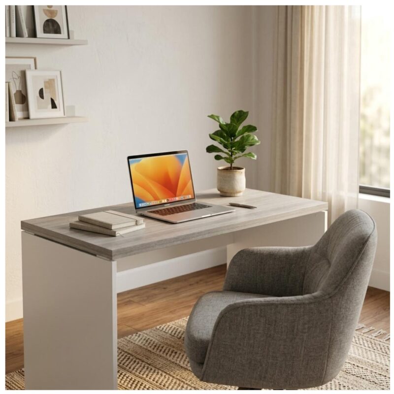 Móveis para Escritório Mesa para Escritório Reta 1,70x0,70m - S/ Gavetas - Fresno / Branco - 71104