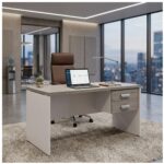 Móveis para Escritório Mesa para Escritório 1,70x0,70m - Com Gavetas - Fresno / Branco - 71105