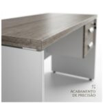 Móveis para Escritório Mesa para Escritório 1,20x0,60m - C/ Gavetas - Fresno / Branco - 71107