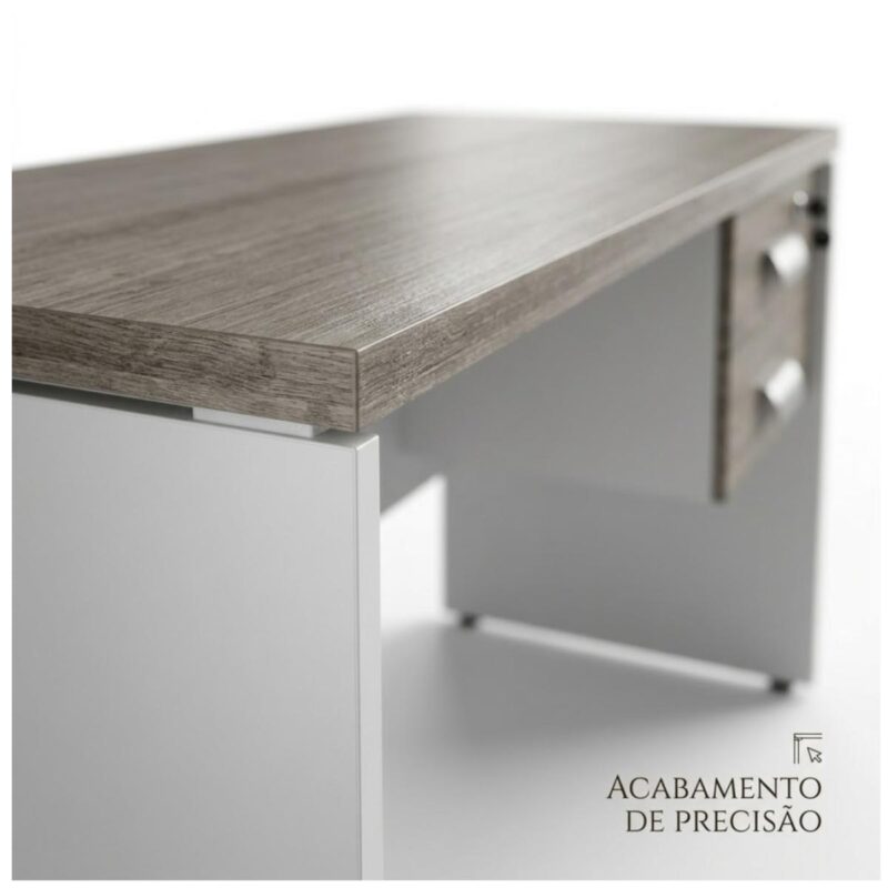 Móveis para Escritório Mesa para Escritório 1,70x0,70m - Com Gavetas - Fresno / Branco - 71105