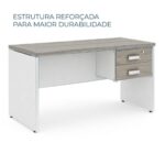 Móveis para Escritório Mesa para Escritório 1,20x0,60m - C/ Gavetas - Fresno / Branco - 71107
