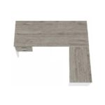 Móveis para Escritório Mesa para escritório Pé Painel (Mesa 1,70x0,70m + Mesa Auxiliar) com 02 Gavetas – Fresno / Branco - 71109