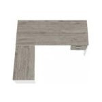 Móveis para Escritório Mesa para escritório Pé Painel (Mesa 1,70x0,70m + Mesa Auxiliar) com 02 Gavetas – Fresno / Branco - 71109