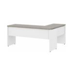 Móveis para Escritório Mesa para escritório Pé Painel (Mesa 1,50x0,60m + Mesa Auxiliar) s/ Gavetas – Fresno / Branco - 71110