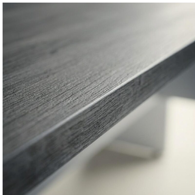 Móveis para Escritório Mesa para escritório Pé Painel (Mesa 1,70x0,70m + Mesa Auxiliar) s/ Gavetas – Fresno / Branco - 71111