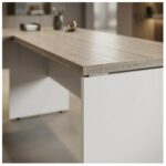 Móveis para Escritório Mesa para escritório Pé Painel (Mesa 1,70x0,70m + Mesa Auxiliar) s/ Gavetas – Fresno / Branco - 71111