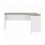 Móveis para Escritório Mesa para escritório Pé Painel (Mesa 1,70x0,70m + Mesa Auxiliar) s/ Gavetas – Fresno / Branco - 71111