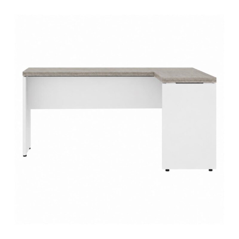 Móveis para Escritório Mesa para escritório Pé Painel (Mesa 1,70x0,70m + Mesa Auxiliar) s/ Gavetas – Fresno / Branco - 71111
