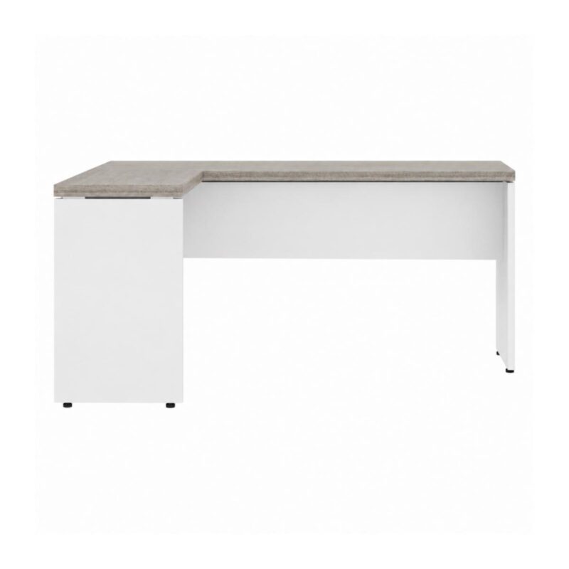 Móveis para Escritório Mesa para escritório Pé Painel (Mesa 1,50x0,60m + Mesa Auxiliar) s/ Gavetas – Fresno / Branco - 71110