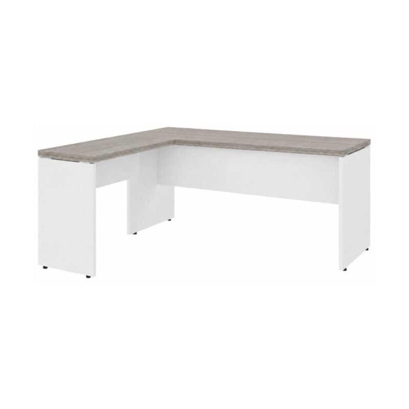 Móveis para Escritório Mesa para escritório Pé Painel (Mesa 1,50x0,60m + Mesa Auxiliar) s/ Gavetas – Fresno / Branco - 71110 Móveis para Escritório Mesa para escritório Pé Painel (Mesa 1,50x0,60m + Mesa Auxiliar) s/ Gavetas – Fresno / Branco - 71110
