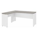 Móveis para Escritório Mesa para escritório Pé Painel (Mesa 1,70x0,70m + Mesa Auxiliar) s/ Gavetas – Fresno / Branco - 71111