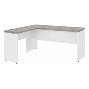 Móveis para Escritório Mesa para escritório Pé Painel (Mesa 1,70x0,70m + Mesa Auxiliar) s/ Gavetas – Fresno / Branco - 71111