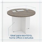 Móveis para Escritório Mesa de Reunião Escritório Redonda 1,00m - Fresno / Branco - 71115