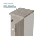 Móveis para Escritório Armário Escritório Torre Fechada 1,60x045m com 03 Bandejas - Fresno / Branco - 71116