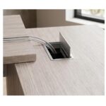 Móveis para Escritório Mesa Diretoria para Escritório 2,10x1,60m com Balcão Lado Direito -  Fresno /Branco - 71101
