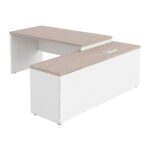 Móveis para Escritório Mesa Diretoria para Escritório 2,10x1,60m com Balcão Lado Direito -  Fresno /Branco - 71101