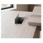 Móveis para Escritório Mesa Diretoria para Escritório 2,10x1,60m com Balcão Lado Esquerdo -  Fresno /Branco - 71117