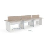 Sem categoria Mesa Estação de Trabalho 3600x1,20m 06 Lugares s/ Gavetas c/ ponto para tomadas - Fresno / Branco - 71121