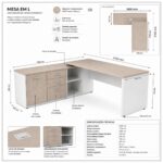 Móveis para Escritório Mesa Diretoria para Escritório 2,10x1,60m com Balcão Lado Esquerdo -  Fresno /Branco - 71117