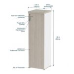 Móveis para Escritório Armário Escritório Torre Fechada 1,60x045m com 03 Bandejas - Fresno / Branco - 71116