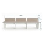 Sem categoria Mesa Estação de Trabalho 3600x1,20m 06 Lugares s/ Gavetas c/ ponto para tomadas - Fresno / Branco - 71121