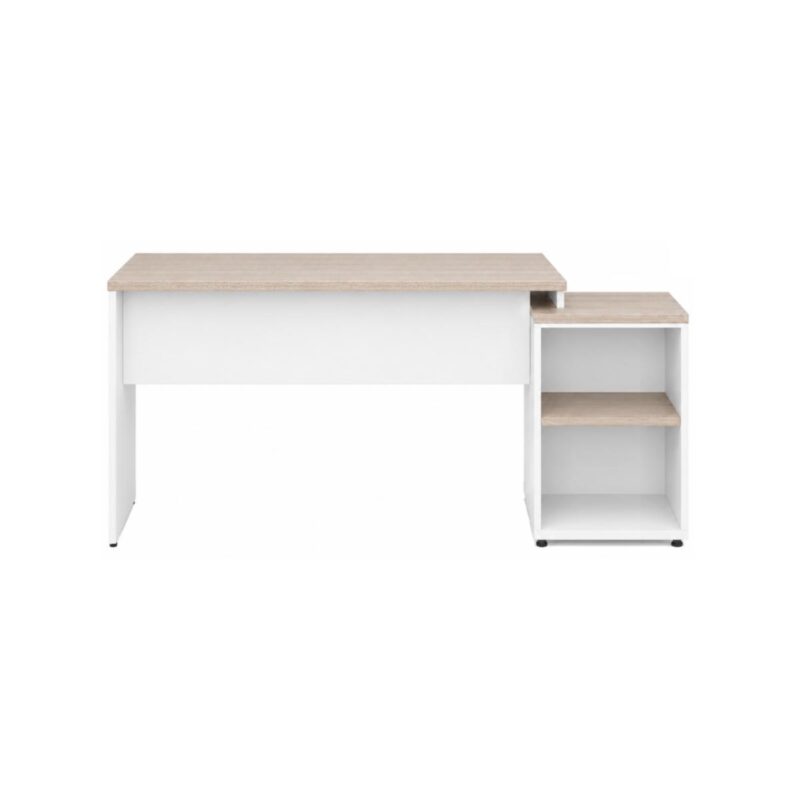 Móveis para Escritório Mesa Escritório Pedestal com 03 Gavetas 2,10x0,70m -  Fresno / Branco - 71130