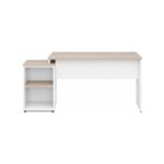 Móveis para Escritório Mesa Escritório Pedestal com 03 Gavetas 2,10x0,70m -  Fresno / Branco - 71130